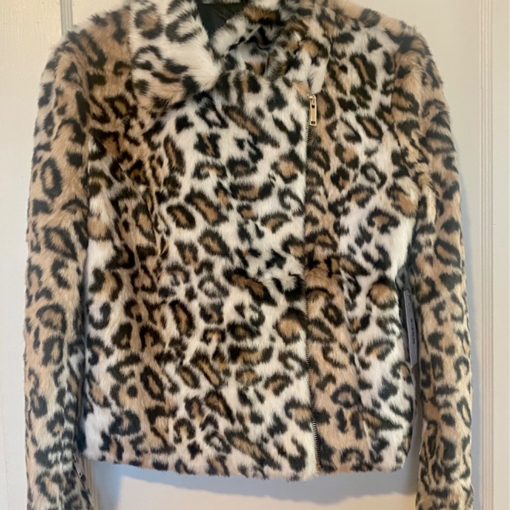 NWT Faux Fur Moto Jacket - Picture 2 of 5
